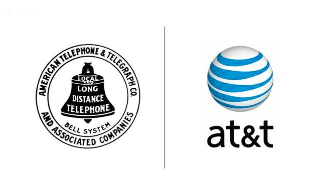 AT and T. Bell Telephone Company diseñó el logotipo original en 1900. En 1964, AT and T de Bell Telephone Company se convirtió en el elemento dominante de la marca. La empresa finalmente dejó de lado la “campana” en 1970 y el último logotipo de AT and T f