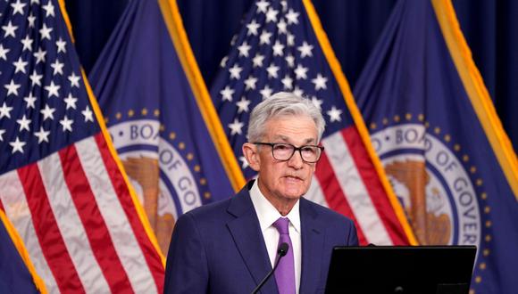 Jerome Powell, chairman of the US Federal Reserve, speaks during a news conference following a Federal Open Market Committee (FOMC) meeting in Washington, DC, US, on Wednesday, Jan. 31, 2024. The Federal Reserve held interest rates steady for the fourth straight meeting and signaled its openness to cutting them, though not necessarily right away. Photographer: Al Drago/Bloomberg