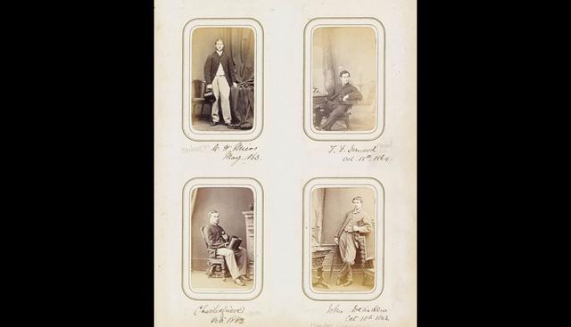 Album of 112 cartes-de-visite portraits of Victorian students at Trinity Hall, Cambridge, including Edward Carpenter. Carpenter was associated with the literary circle known as the Uranians, which championed relationships between men.Photographer: Courtesy of Swann Auction Galleries