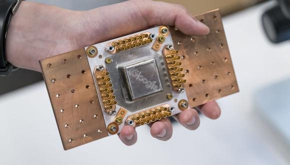 A package for super conducting quantum processors is displayed for a photograph by an employee during a Google AI event in San Francisco, California, U.S., on Tuesday, Jan. 28, 2020. "AI is one of the most profound things we're working on as humanity. It's more profound than fire or electricity," Alphabet Inc. CEO Sundar Pichaisaid in an interview at the World Economic Forum. Photographer: David Paul Morris/Bloomberg