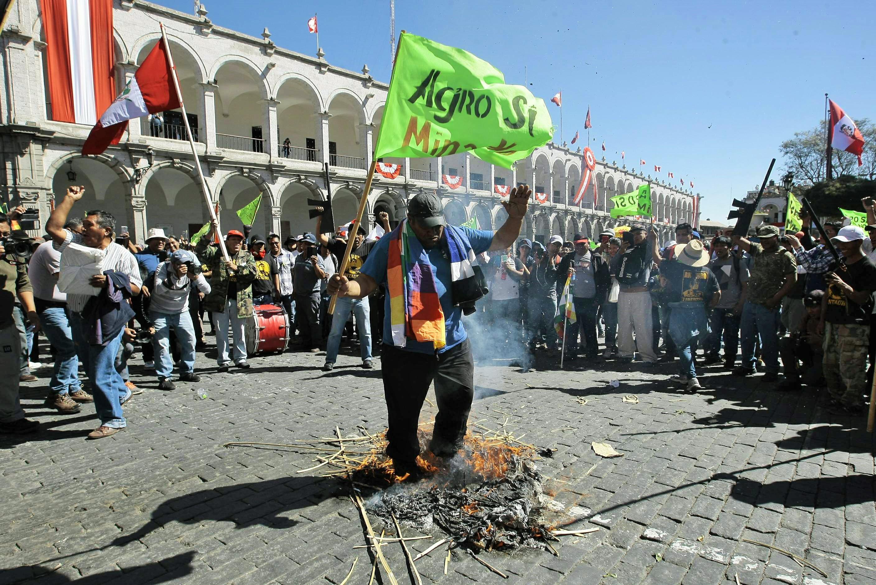 Protestas en Arequipa por el proyecto minero Tía María. (Foto: GEC)