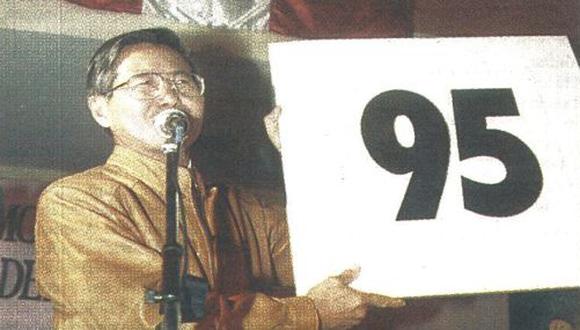El presidente Fujimori anunció ayer en el asentamiento humano Jardín Rosa de Santa María que participará en los próximos comicios generales utilizando como símbolo el número 95.