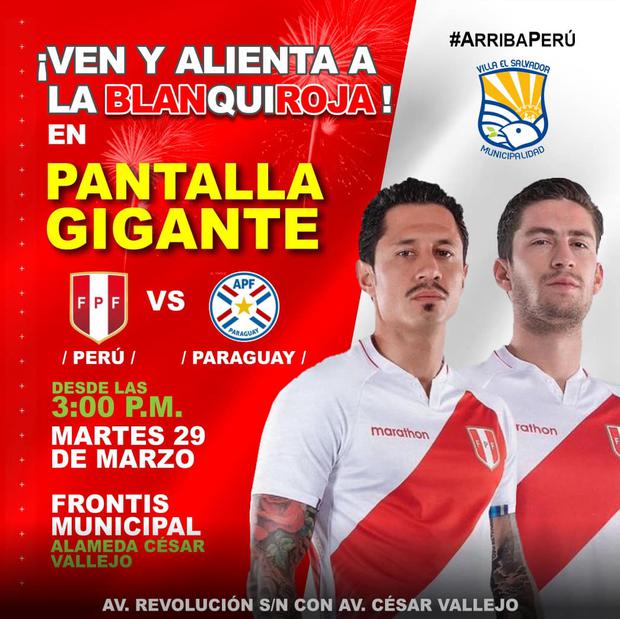 Perú contra  Paraguay se podrá ver en vivo por la pantalla grande VES.