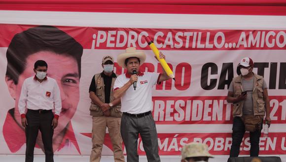 El candidato por Perú Libre, Pedro Castillo, realizó un mitin en el Callao. (Foto: Leandro Britto / @photo.gec)