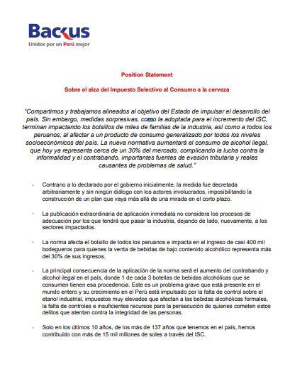 Comunicado de Backus