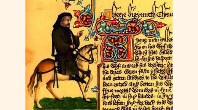 Los cuentos de Canterbury. Es la primera obra literaria escrita en inglés. Obra de Geoffrey Chaucer, data de fines del siglo XIV. Se compone de varios relatos contados con las voces de un grupo de peregrinos que viajan al templo de San Thomas Becket, en l