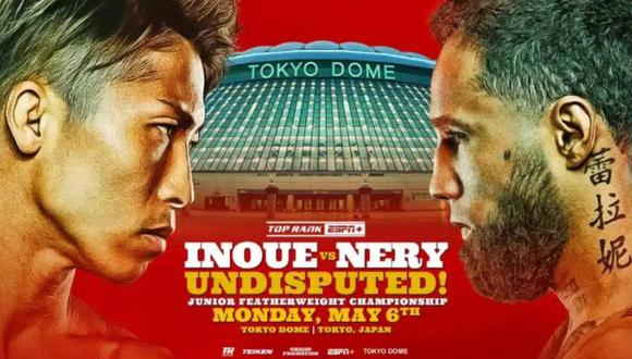 Revisa los horarios de diferentes países del mundo para seguir la pelea de boxeo entre Naoya Inoue y Luis Nery este sábado 4 de mayo en desde el Tokyo Dome de Japón. (Foto: ESPN)