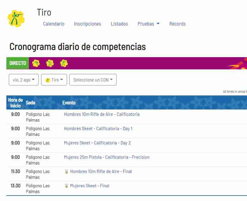 Sigue el programa de los Juegos Panamericanos. (Captura: Lima 2019)