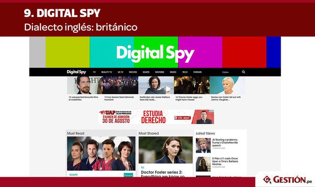 ¿Vives en el Reino Unido? Digital Spy se ha convertido en la principal fuente web británica de noticias de entretenimiento, con contenidos divertidos e informales sobre el mundo del espectáculo. Es particularmente útil si vives en el Reino Unido y quieres