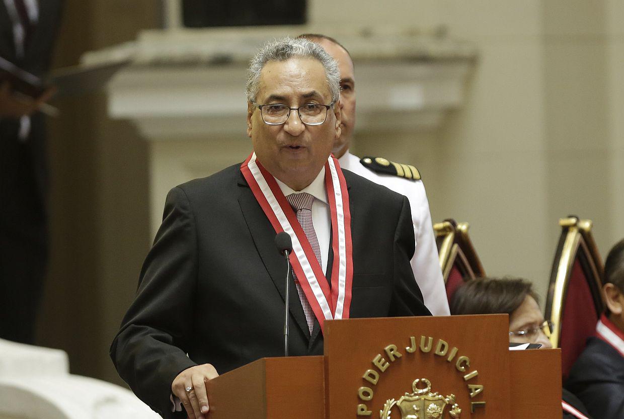 El presidente del Poder Judicial, José Luis Lecaros, evitó mencionar un caso en específico en el que se haya aplicado la prisión preventiva.&nbsp; (Foto: GEC)