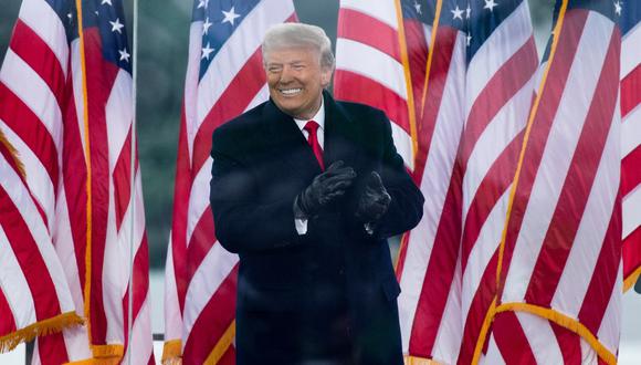 El presidente de Estados Unidos, Donald J. Trump, asiste a un mitin en la Elipse cerca de la Casa Blanca en Washington, D.C., Estados Unidos. (EFE/MICHAEL REYNOLDS).