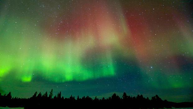 Auroras boreales con tonalidad verdosa (Foto: Getty Images)