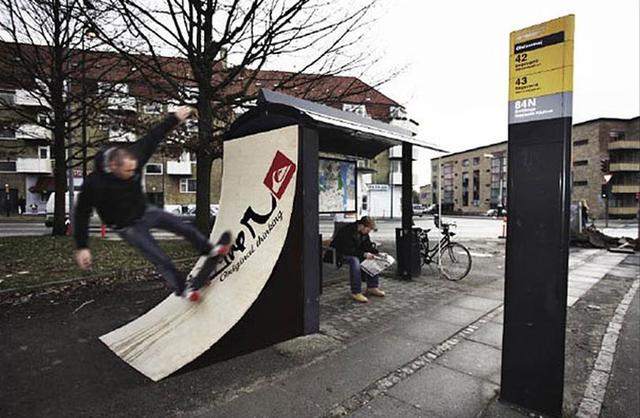 Quicksilver instaló una rampa real para skaters en Copenaghe (Dinamarca). Agencia: Saatchi