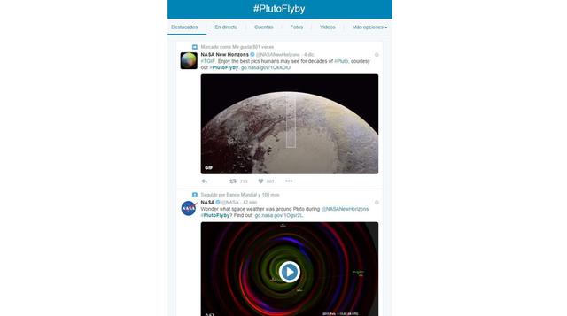 #PlutoFlyby: Aunque Twitter no existía cuando el New Horizons salió de la tierra en 2006, el mundo volcó su atención cuando la Nasa presentó las primeras imágenes de Plutón captadas por la sonda espacial. El 14 de julio increíbles imágenes del planeta ena