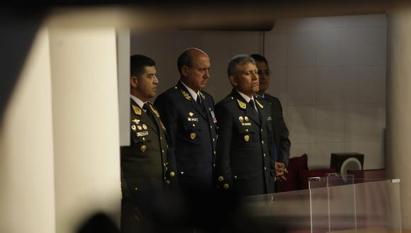 El jefe del Comando Conjunto de las Fuerzas Armadas, Manuel Gómez la Torre, se pronunció luego de la juramentación de Dina Boluarte.  Fotos Britanie Arroyo. / GEC.