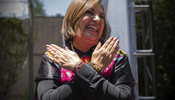 La senadora mexicana y precandidata presidencial del partido Frente Amplio por México, Xóchitl Gálvez. (Foto de Rodrigo Oropeza / AFP)