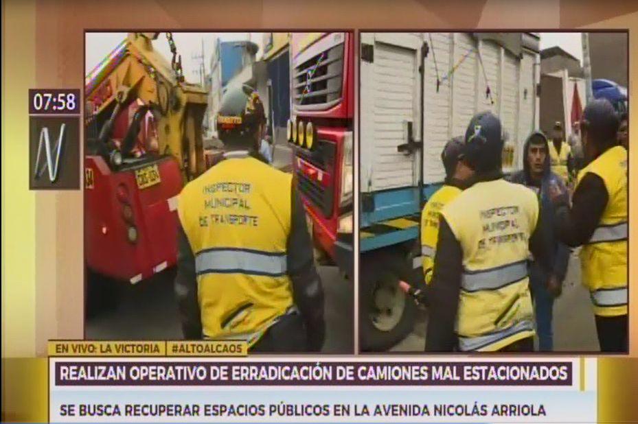 Las unidades mal estacionadas en vía pública fueron remolcadas al depósito.(Captura: Canal N)