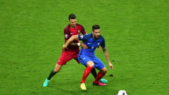 La posesión del balón de Portugal fue 45%, mientras que Francia la tuvo el 55% del tiempo.