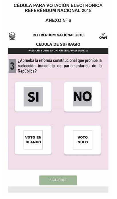 Cédula de sufragio electrónica. (Fuente: Difusión)