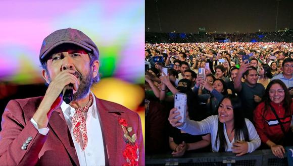 Juan Luis Guerra puso a bailar a todos en Estadio San Marcos la noche del jueves en Lima. Foto: GEC