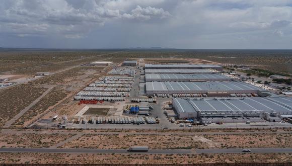 Una vista aérea de una fábrica de Foxconn en San Jerónimo, estado de Chihuahua, México, vista desde Santa Teresa, Nuevo México, el martes 9 de agosto de 2022. Photographer: Paul Ratje/Bloomberg