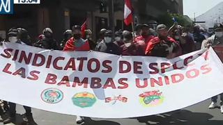 Cerca de 9,000 trabajadores de Las Bambas marchan en Centro de Lima y piden a Castillo una solución a conflicto 