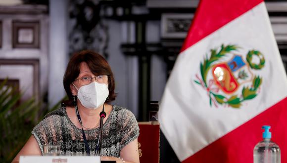 La ministra no dio fecha exacta de la llegada de la vacuna de Sinopharm.(Foto: Presidencia Palacio)
