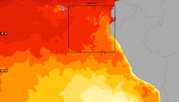 Senamhi, informó que, durante los últimos 3 días, la Temperatura Superficial del Mar frente a Tumbes viene superando los 26°C. (Foto: Senamhi)