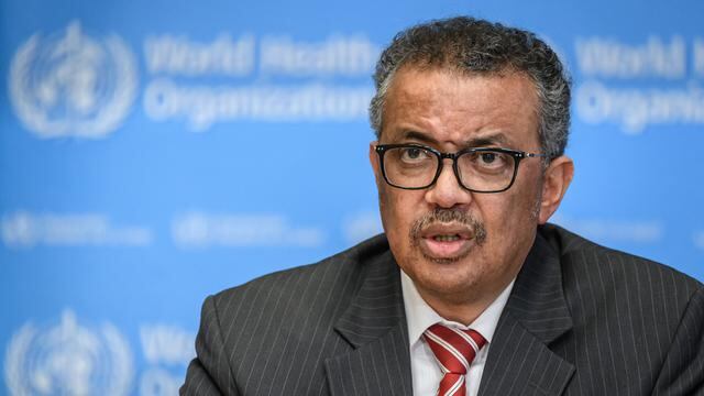 El Director General de la Organización Mundial de la Salud (OMS), Tedros Adhanom Ghebreyesus, en una rueda de prensa sobre el coronavirus COVID-19, en Ginebra. (AFP/FABRICE COFFRINI).