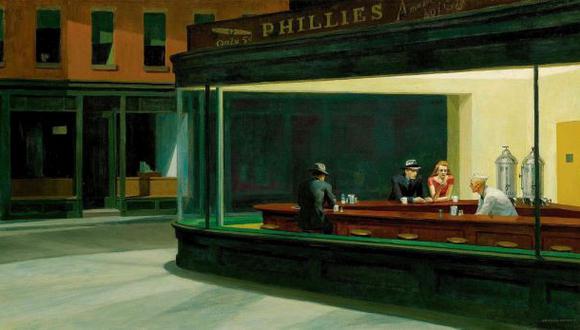 “Nighthawks” (1942) es quizá el cuadro más famoso de Hopper, donde resume con precisión su visión sobre el mundo.