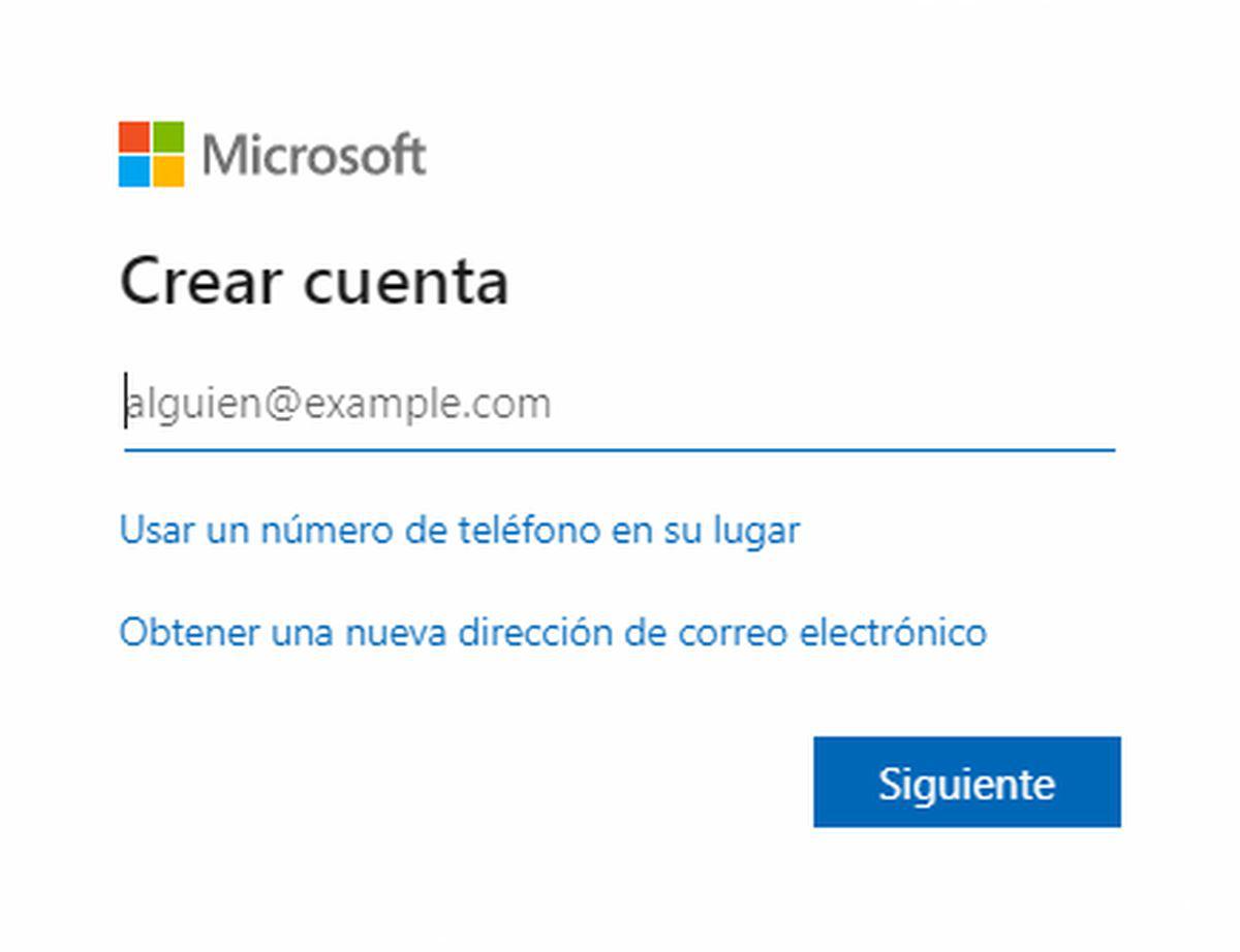 Debes hacer clic en “Crear nueva” para tener un correo en Outlook si antes no lo habías hecho. (Foto: Outlook)