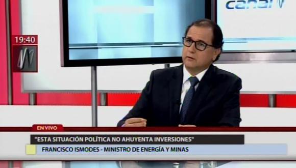 El ministro Ísmodes se pronunció sobre los temas de coyuntura política ligados a su sector. (Foto: Captura)