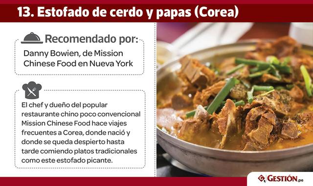 "Me encanta el Gamjatang, cuya traducción es algo así como estofado de papas y hueso de cerdo especiado. Está hecho con grandes trozos de carne y papas, y el caldo tiene un súper sabor de los huesos. Por un lado, es un alivio de resaca bien conocido 