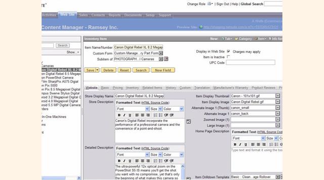 NetSuite, una suite de aplicaciones de negocio para el sector financiero de seguimiento, gestión de ventas (conocido como gestión de relaciones con clientes o CRM) y comercio electrónico.