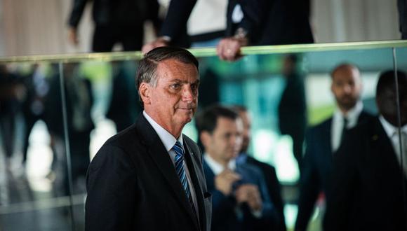 Jair Bolsonaro, presidente de Brasil, sale después de hablar durante una conferencia de prensa en el Palacio Alvorada en Brasilia, Brasil, el martes 1 de noviembre de 2022. (Agencia: Bloomberg)