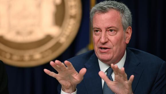 El alcalde de la ciudad de Nueva York, Bill de Blasio, declara el estado de emergencia por el brote de coronavirus. (Foto: AFP)
