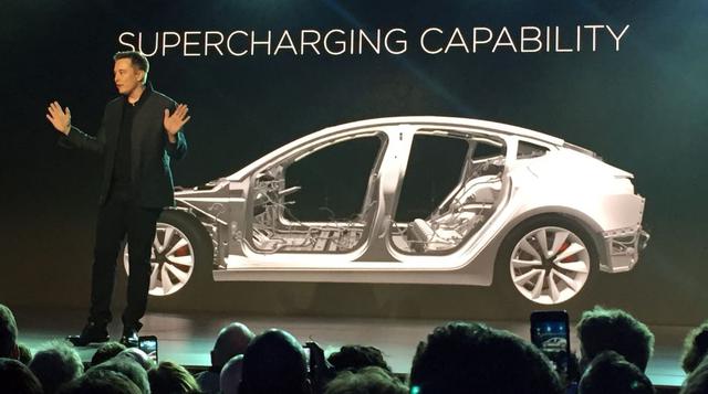 El director ejecutivo de la empresa, Elon Musk, dijo que el auto es capaz de alcanzar las 215 millas (346 kilómetros) con la batería plenamente cargada, aproximadamente el doble de los vehículos que la competencia ofrece a un precio similar, como el Nissa