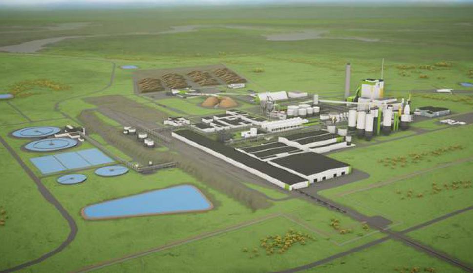 Maqueta de la segunda planta de celulosa de UPM en Uruguay // Foto: UPM