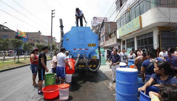 El viernes 6 de octubre el servicio de agua potable quedará interrumpido en sectores de 22 distritos de Lima.  (Foto: Jessica Vicente / El Comercio)