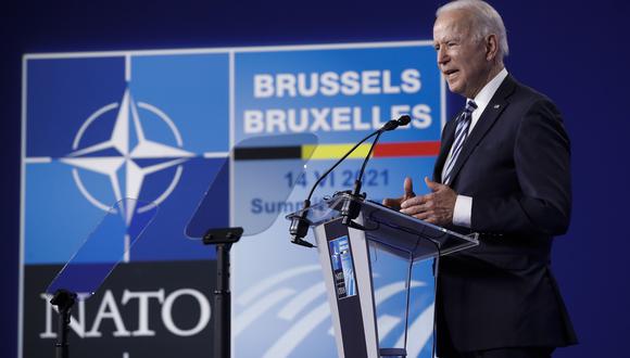 Joe Biden, presidente de Estados Unidos, se dirige a la OTAN. (Foto: EFE)