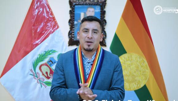 Alcalde del distrito de Machupicchu Pueblo, Elvis La Torre Uñaccori, afiró que no respalda el nuevo sistema de ventas online de entradas a la Maravilla del Mundo, en Cusco. (Captura: Facebook)