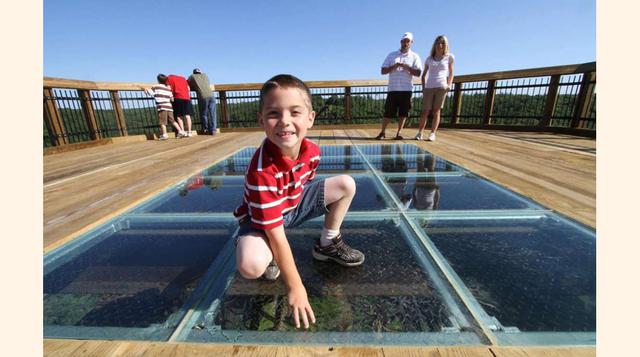 FOTO 6 | El viaducto Kinzua de Pensilvania, construido en 1882, colapsó parcialmente durante un tornado ocurrido en el año 2003. Desde entonces, el puente se ha reinventado como una pasarela para peatones, la cual ofrece vistas imponentes del cañón de Kinzua. Los visitantes que van en busca de adrenalina pueden mirar hacia abajo a través del suelo de vidrio.