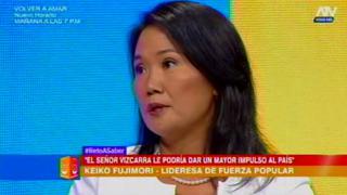 Keiko Fujimori pide a PPK "dar un paso al costado" y respalda a Vizcarra