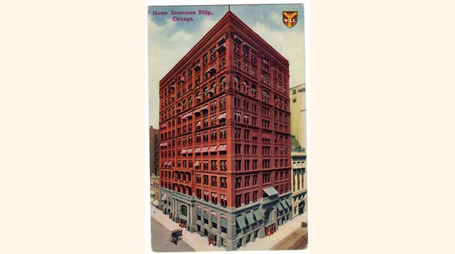Home Insurance Building, 180 pies, Chicago, IL (1885) William Le Baron Jenney es el arquitecto detrás primer rascacielos del mundo. El edificio de 12 pisos fue el primero de su tipo en ser construido a partir de materiales distintos a la madera tras el Gr