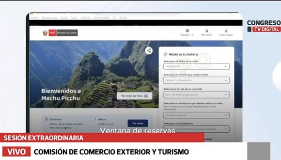 Así se vería el nuevo portal de venta online para Machu Picchu y el resto de sitios arqueológicos y museos a cargo del Mincul.