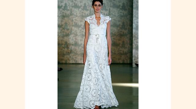 Monique Lhuillier. Diseñadora joven, maneja su empresa junto con su esposo Tom Bugbee. Sus vestidos de novia se caracterizan por ser sofisticados y muy elegantes. Utiliza mucho los encajes, sedas y chifones. (Foto: bodaclick)