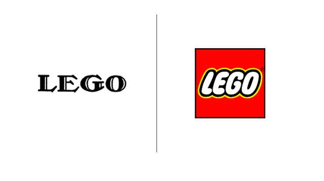 Lego. El primer logotipo de Lego fue diseñado en 1935, y luego de 26 iteraciones, la marca parece haberse quedado con en el sencillo logotipo al estilo de bloques que ha utilizado desde 1998.