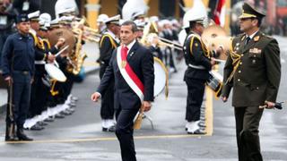 Presidente Ollanta Humala llega a la Catedral de Lima para participar en Misa y Te Deum