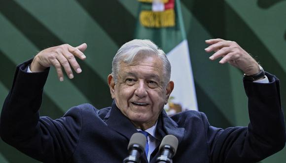 El presidente mexicano, Andrés Manuel López Obrador, gesticula durante una conferencia de prensa en la Ciudad de México. (Foto por ALFREDO ESTRELLA / AFP)