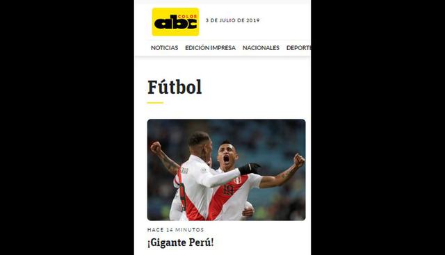 Así informó la prensa mundial tras la victoria de Perú sobre Chile y clasificación a la final de la Copa América 2019.